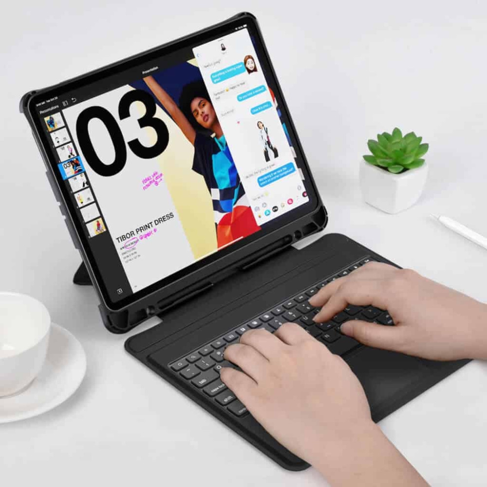 Choetech 6932112104328 BH-017-BK Bluetooth Keyboard Case with Touchpad and backlight for iPad Pro 10.9" Black - Image 5