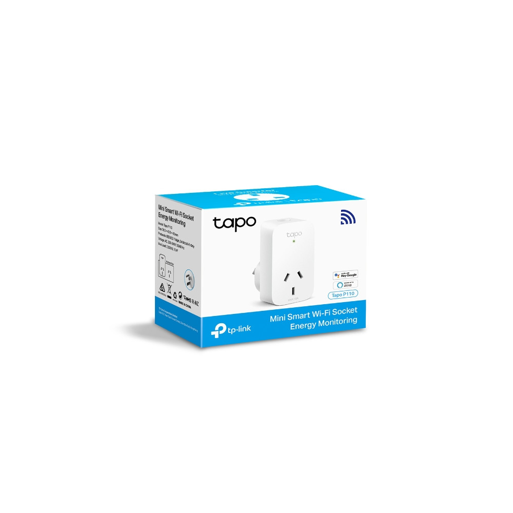 TP-LINK TAPO P110 Mini Smart Wi-Fi Socket, Energy Monitoring SPEC: 100-240 V, Max Load 16 A, 50/60 Hz, 2.4 GHz Wi-Fi networking FEATURE: Amazon Certified for Hu - Image 1