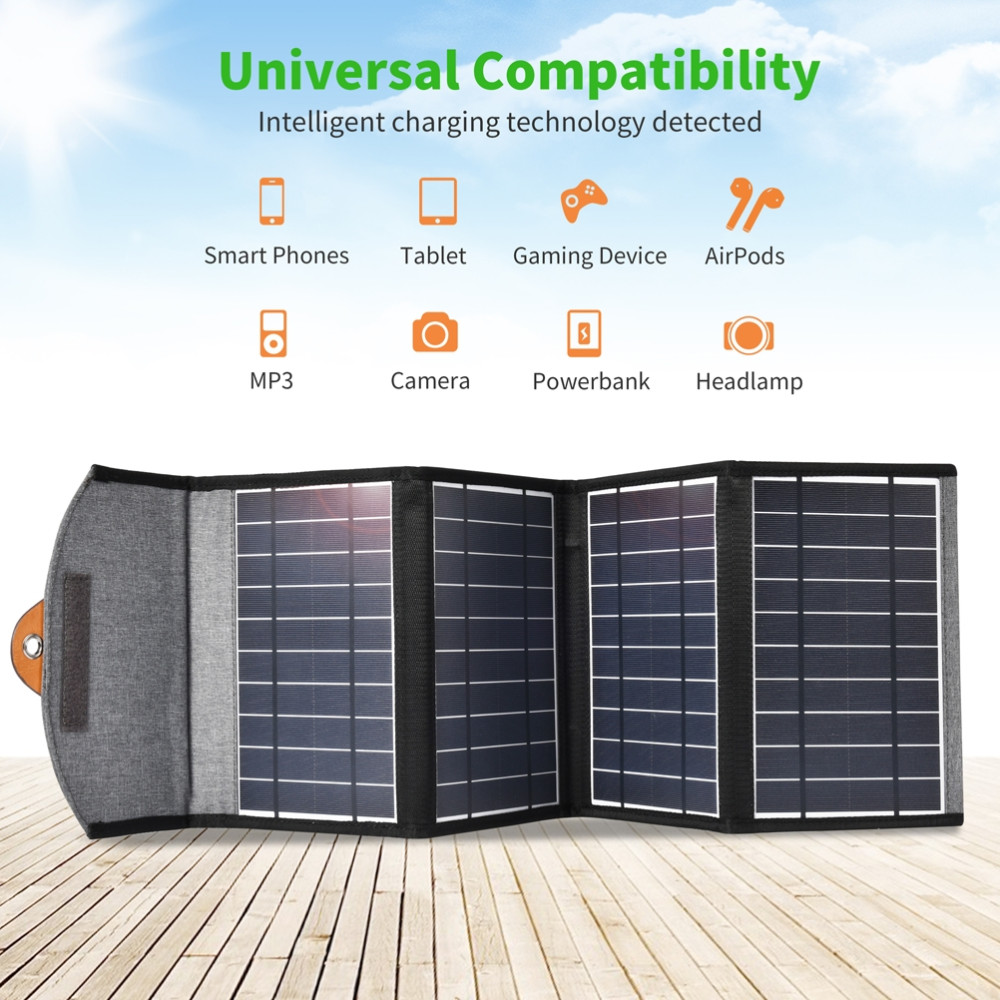Choetech 6971824973006 SC005 22W Portable & Foldable Solar Charger (4 Solar Pannels + 2 USB Ports) - Image 2