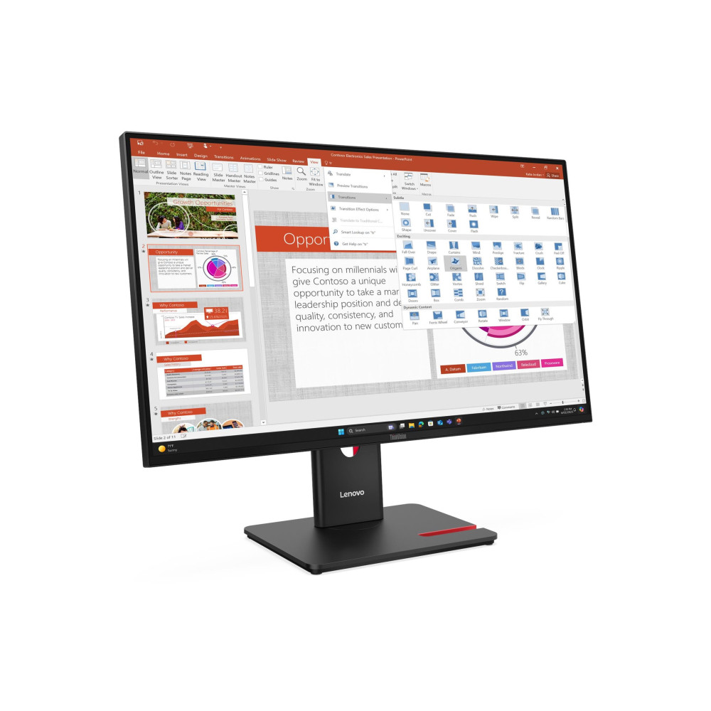 Lenovo 64A5MAR6AU T27-40 27" WLED IPS FHD(16:9), DP, HDMI, VGA, USB(3), USBC, PIVOT,H/ADJ, 3YR - Image 2