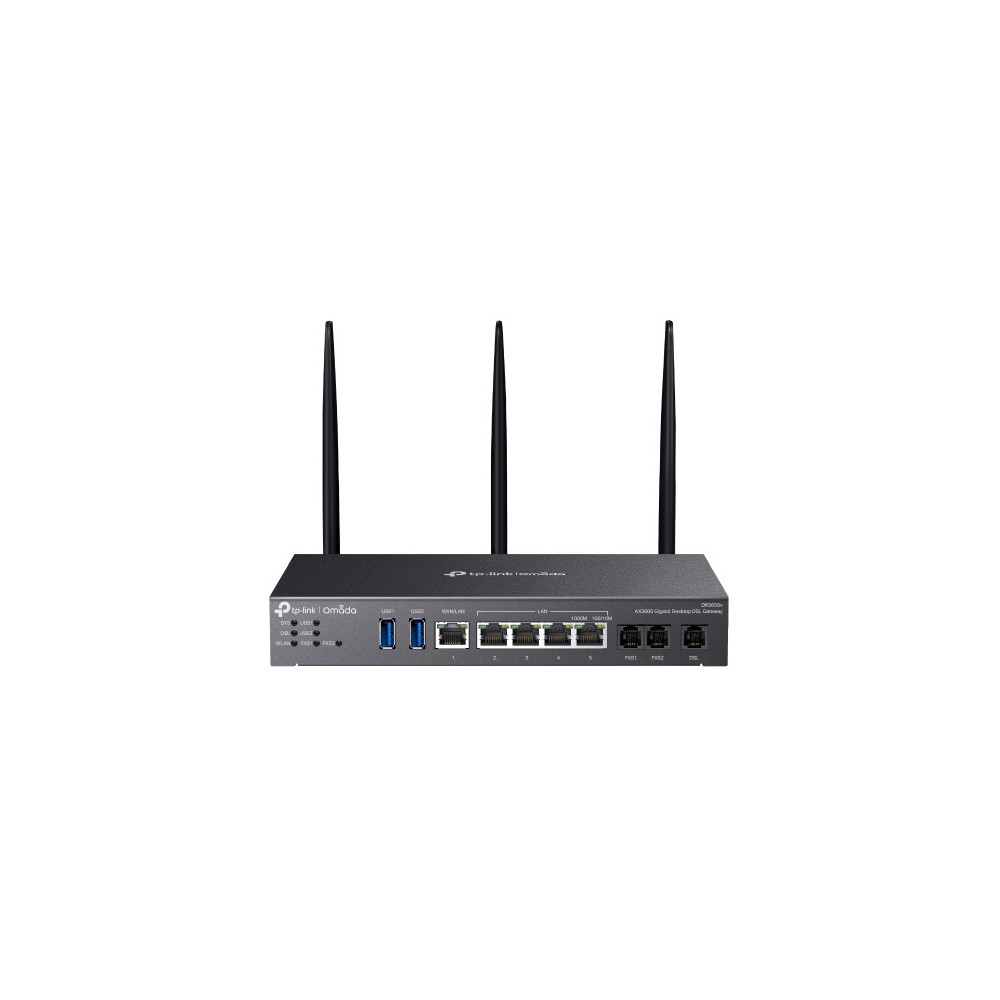 TP-LINK DR3650V Omada AX3000 Wi-Fi 6 Gigabit Desktop DSL Gateway, 574Mbps@2.4GHz + 2402Mbps@5GHz(HE160), VDSL2 35b 350/60, VoIP - Image 1