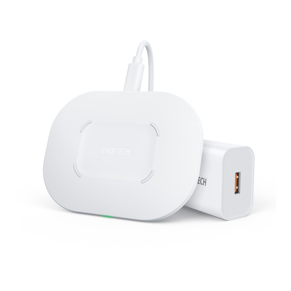Choetech 6932112102898 T550-F 15W Fast Wireless Charger for AirPods & Phone w/ AC Adapter - Image 2