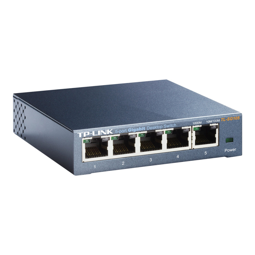 TP-LINK TL-SG105 5-PORT UNMANAGED GIGABIT SWITCH, METAL CASE, 5YR