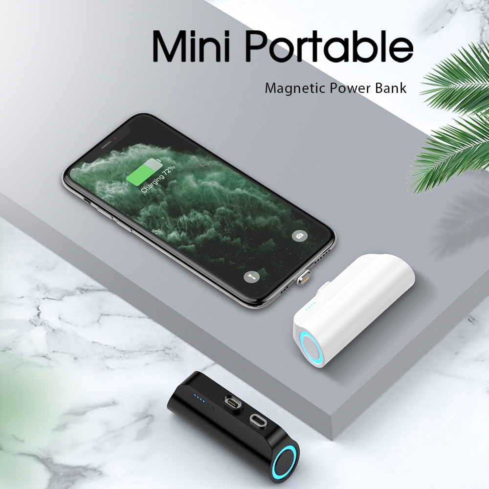 Choetech 6932112104267 B660-BK 3000mAh Mini Power Bank - with 3 Magnetic Connectors - Black - Image 4