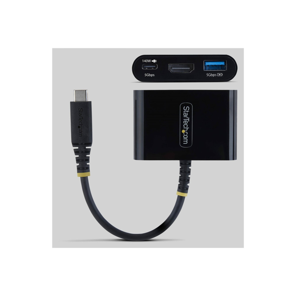 StarTech 168B-USBC-MULTIPORT USB-C HDMI MULTIPORT HUB, 140W, 4K 60HZ, USB 5GBPS, BLACK, 3 YR - Image 6