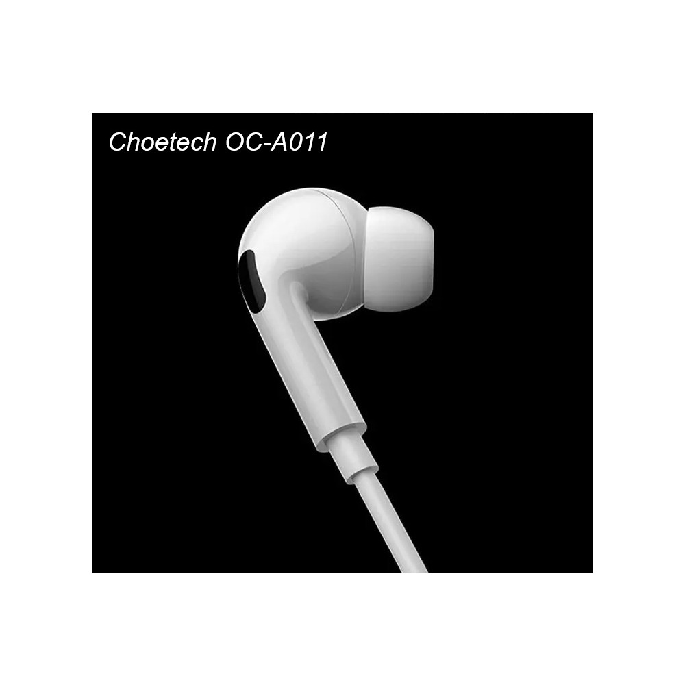 Choetech 6932112106629 OC-A011 USB-C In-Ear Headphones 1.2m - White - Image 3