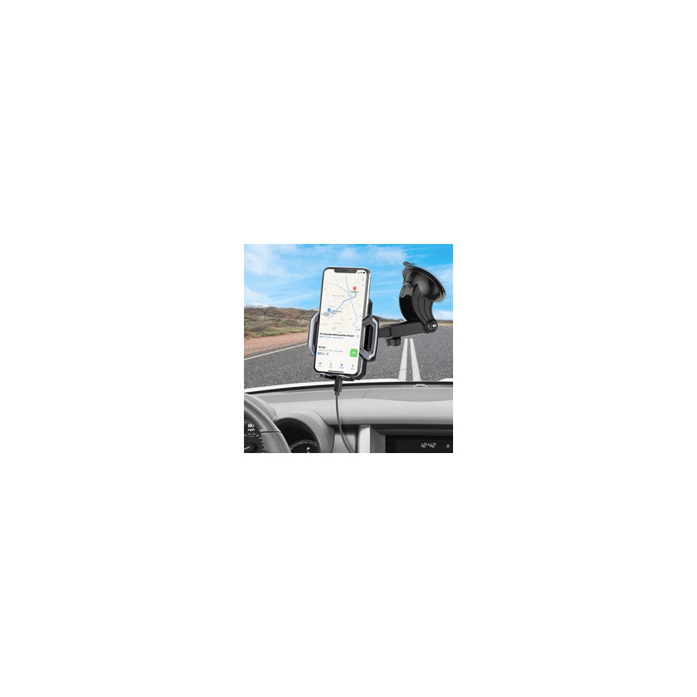 Choetech 6971824970241 T521-S Qi Certified10W Fast Wireless Car Charger Stand for all Qi wireless phone, Black - Image 4