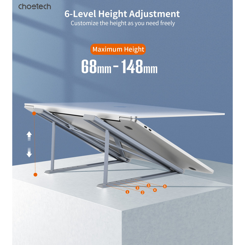 Choetech 6932112104885 H055-GY Aluminum Foldable Laptop Stand - Image 2