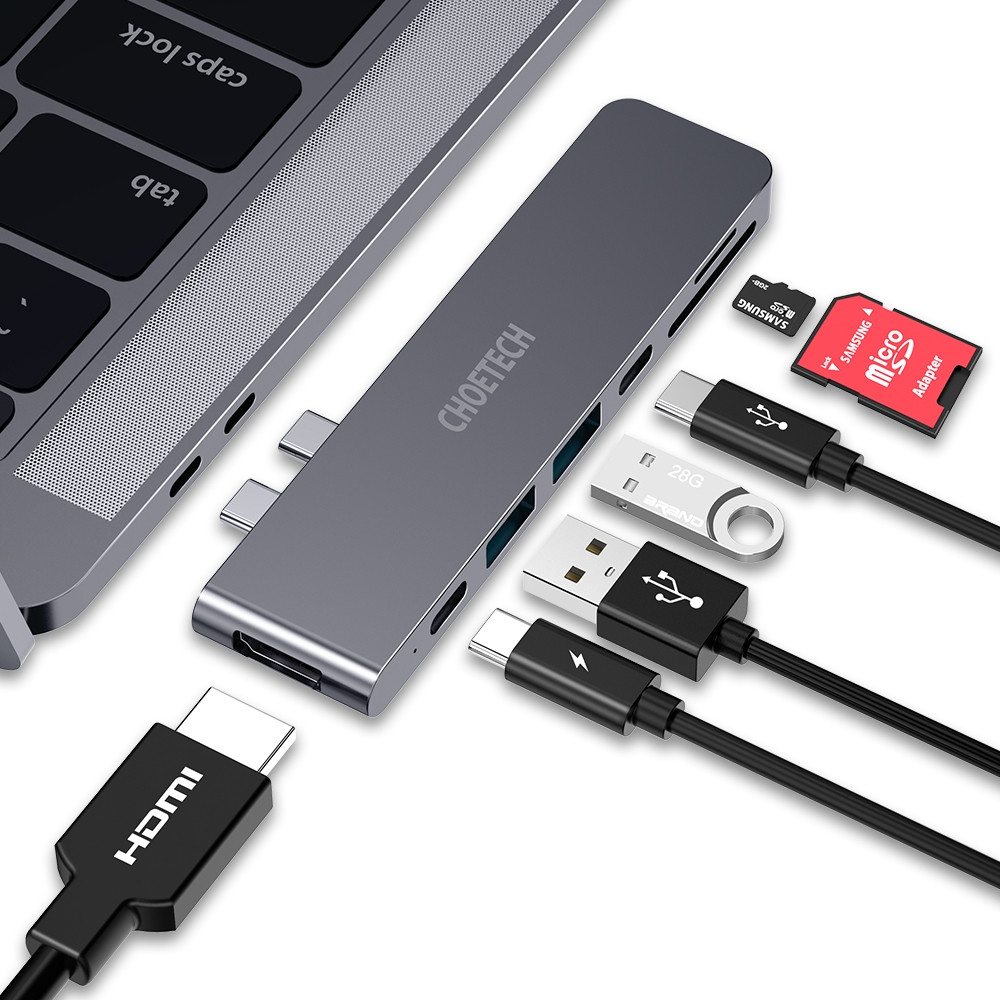 Choetech 6971824975376 HUB-M14 USB-C 7 in 2 Expand Docking Station Hub for MacBook Pro - Image 2