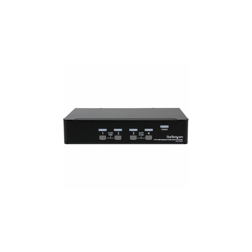 StarTech SV431DPUA 4 Port USB DisplayPort KVM Switch with Audio - 4 Computer(s) - 1 Local User(s) - WQXGA - 3840 x 2400 - 8 x USB - 5 x DisplayPort - Rack-mountable, Desktop