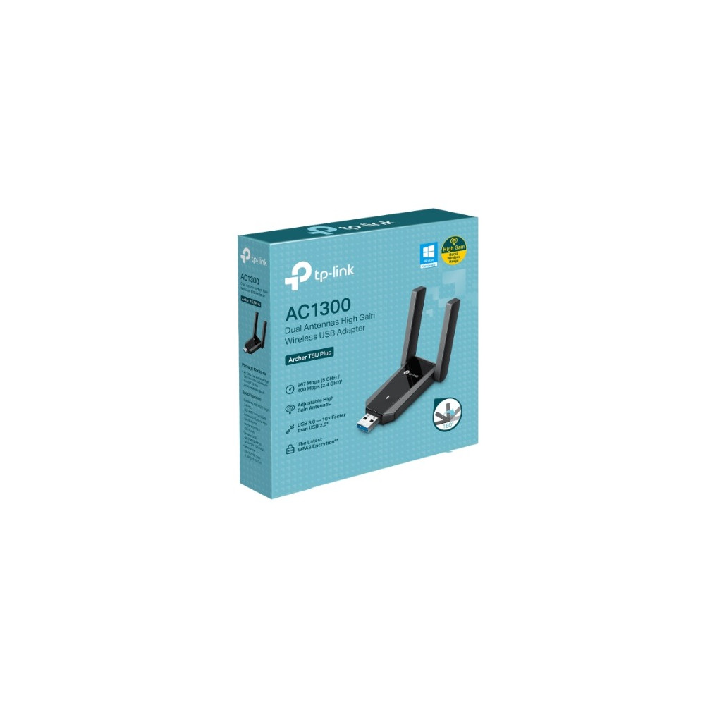 TP-LINK ARCHER T5U PLUS AC1300 Dual Antennas High Gain Wireless USB Adapter - Image 1