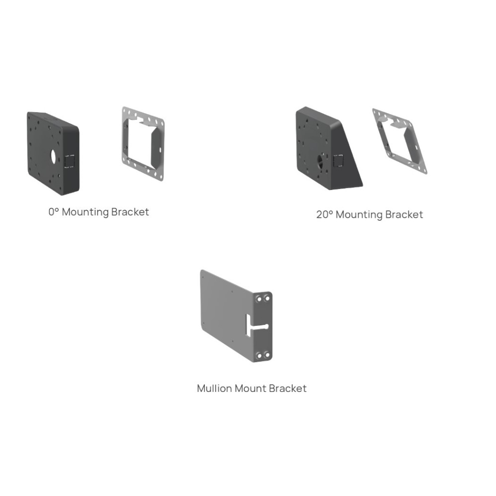 Yealink ROOMPANEL-MOUNT-KITS RoomPanel Mount Kits, Device Compatibility RoomPanel, 0° Mounting Bracket, 20° Mounting Bracket, Mullion Mount Bracket - Image 1