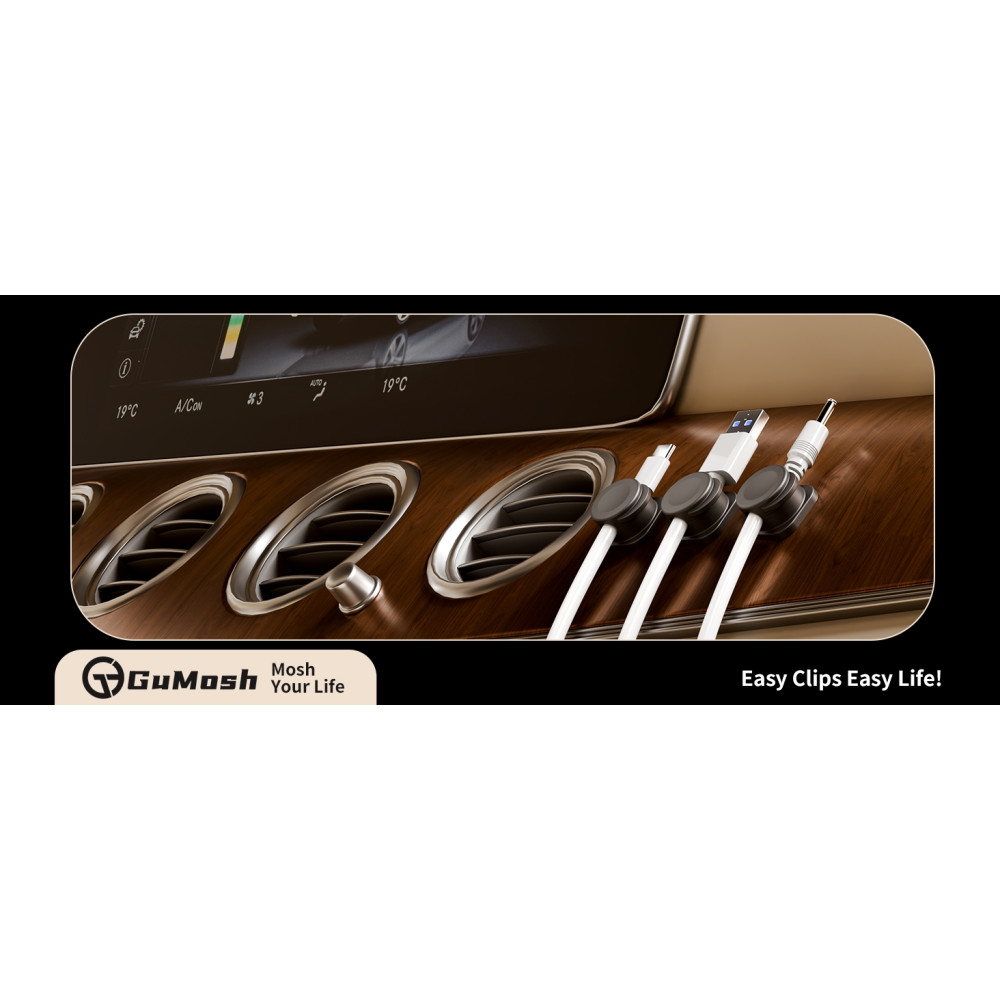 Choetech 6932112110916 MCC001-BK 6 Pack Professional grade Magnetic Lock Cord Holder Clips - Image 6