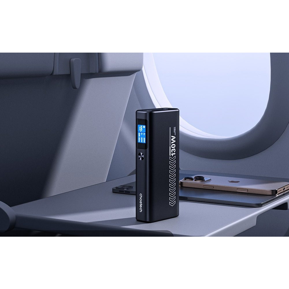 Choetech 6932112108937 B702 20000mAh PD130W Power Bank 2x USB-C USB-A TFT Display for Laptop & Phones - Image 9