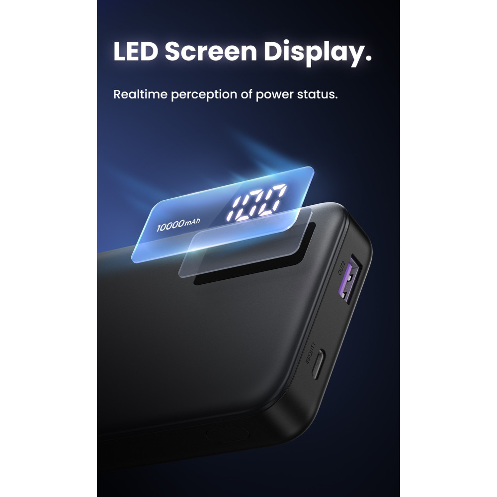 UGREEN 6941876227426 25742 10000mAh Two-way Fast Charging Power Bank Black - Image 5