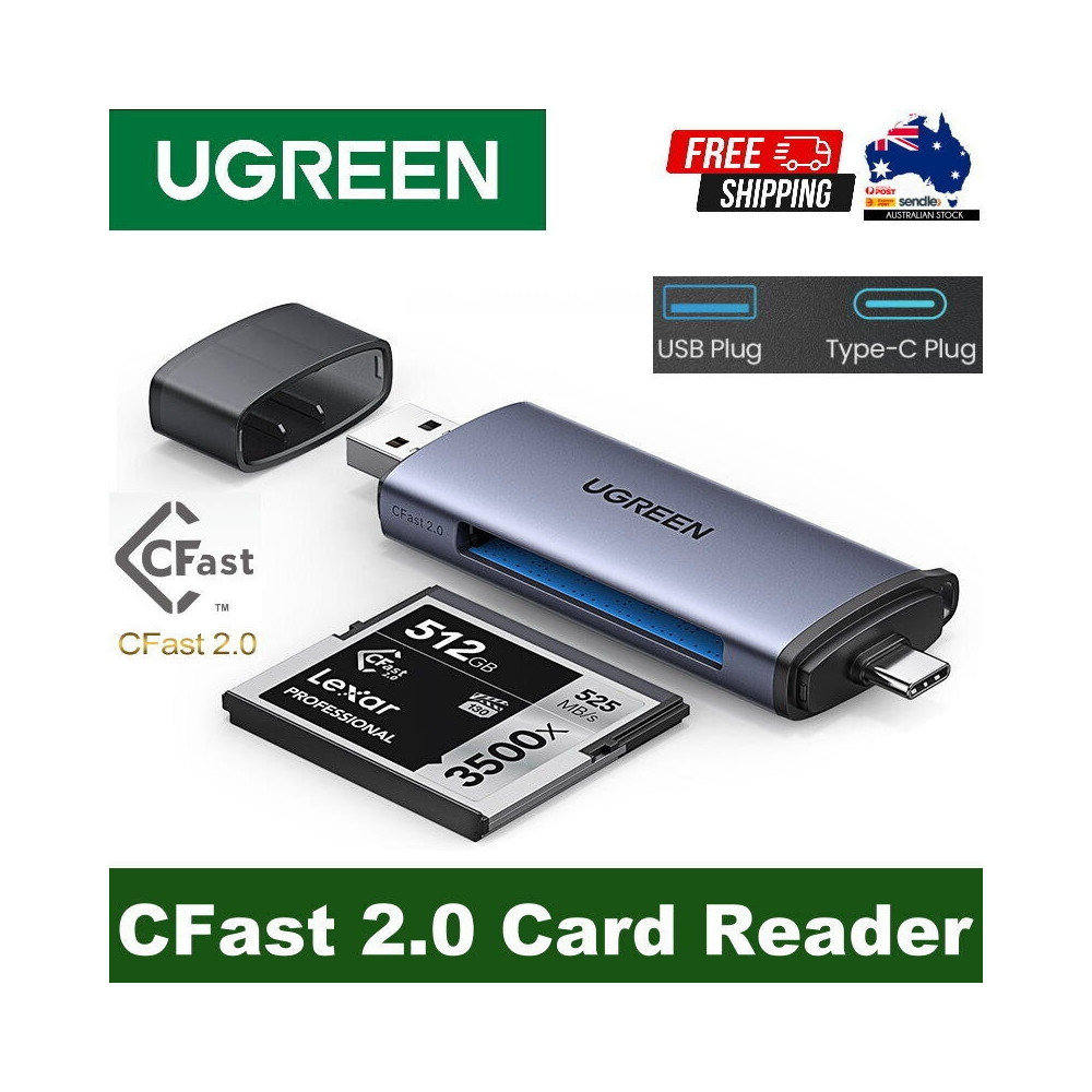 UGREEN 6957303859061 50906 Compact Flash card Reader, USB 3.0& USB C External Memory Card Adapter Type C OTG Converter for CF Compatible with iPhone 16/15 Pro Max, MacBook Air, Mac Mini, iPad, Galaxy S24 - Image 2