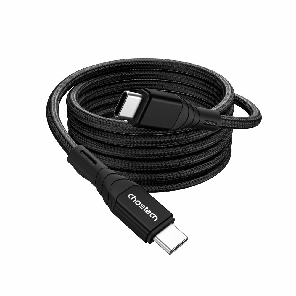 Choetech 6971824975222 XCC-1007 USB 3.1 Gen2 100W 10Gbps 4K USB-C Cable 2M Braided Black - Image 2