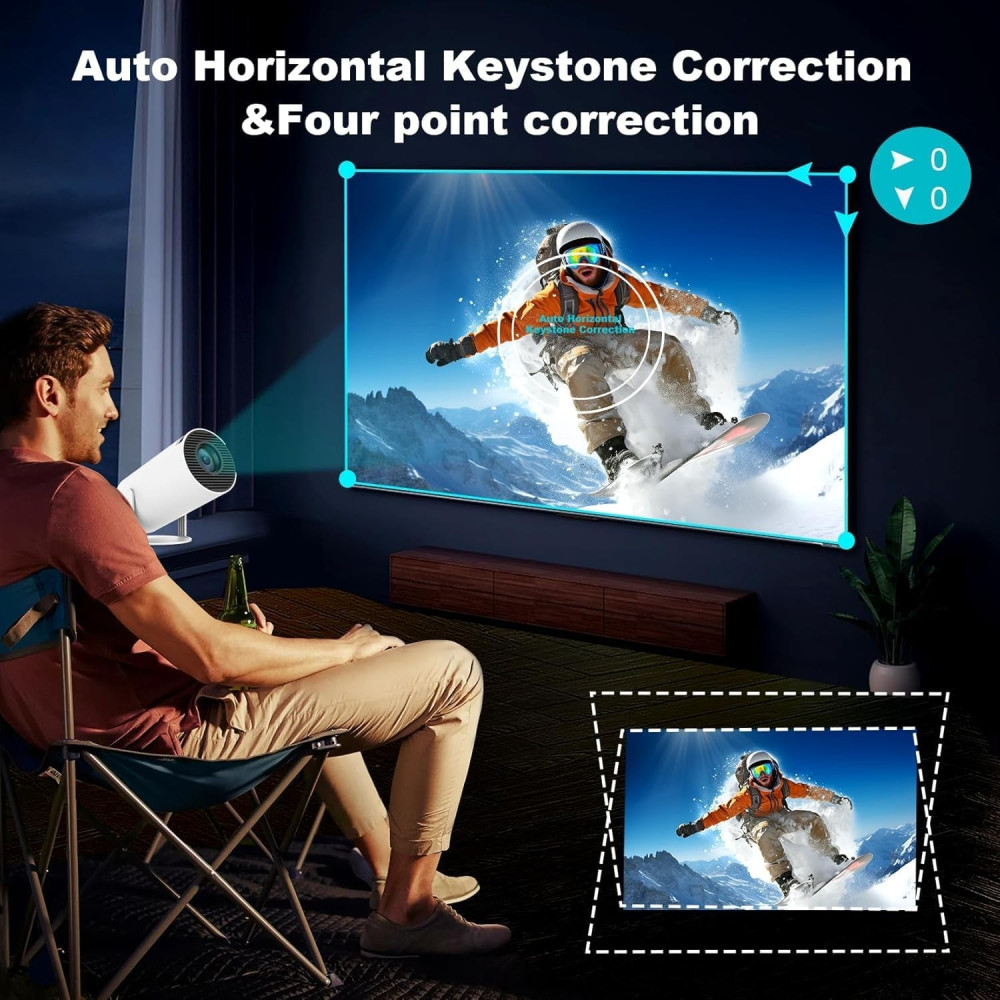 Topleo 5712447634711 HY300 Pro Smart Mini Projector – 720P HD, Android 11, Dual-Band WiFi6, Hi-Fi Speaker, Portable Home Cinema - Image 5