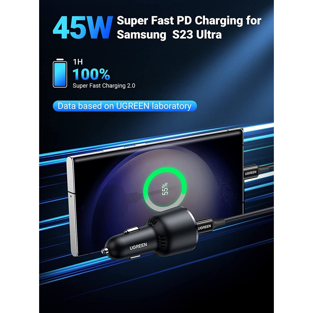 UGREEN 6957303896455 90645 63W USB C Car Charger - Image 2