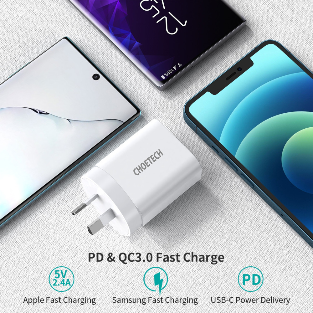 Choetech 6971824978285 Q5004 20W USB-C Charge -White - Image 1