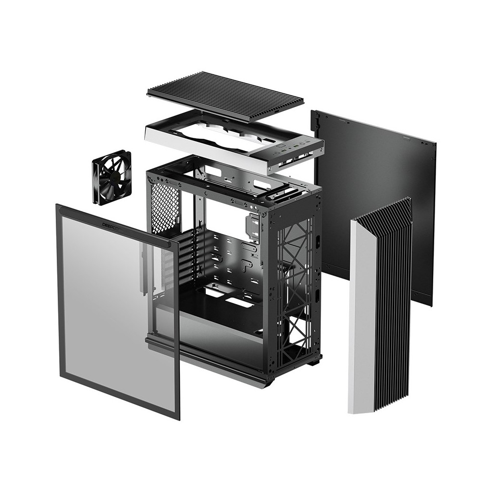 DEEPCOOL R-CL500-BKNMA1N-G-1 CL500 High Airflow Mid-Tower ATX Case Mesh Front Panel, Tempered Glass Side Panel