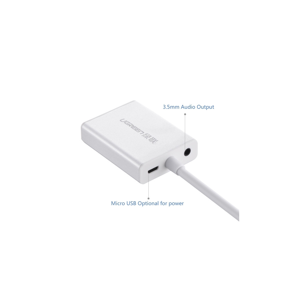 UGREEN 6957303842124 40212 HDMI to VGA + 3.5 Audio + Mirco USB converter - Image 2