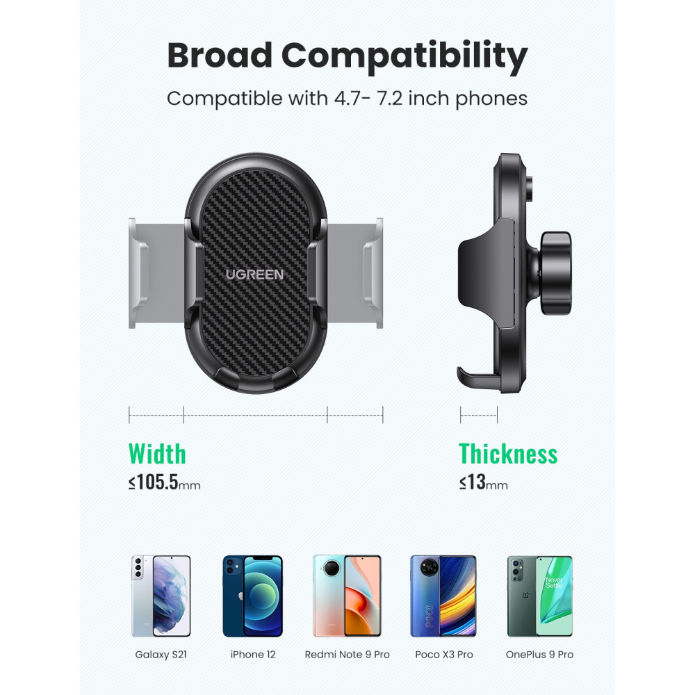 UGREEN 6957303824731 20473 Waterfall-Shaped Suction Cup Phone Mount - Image 7