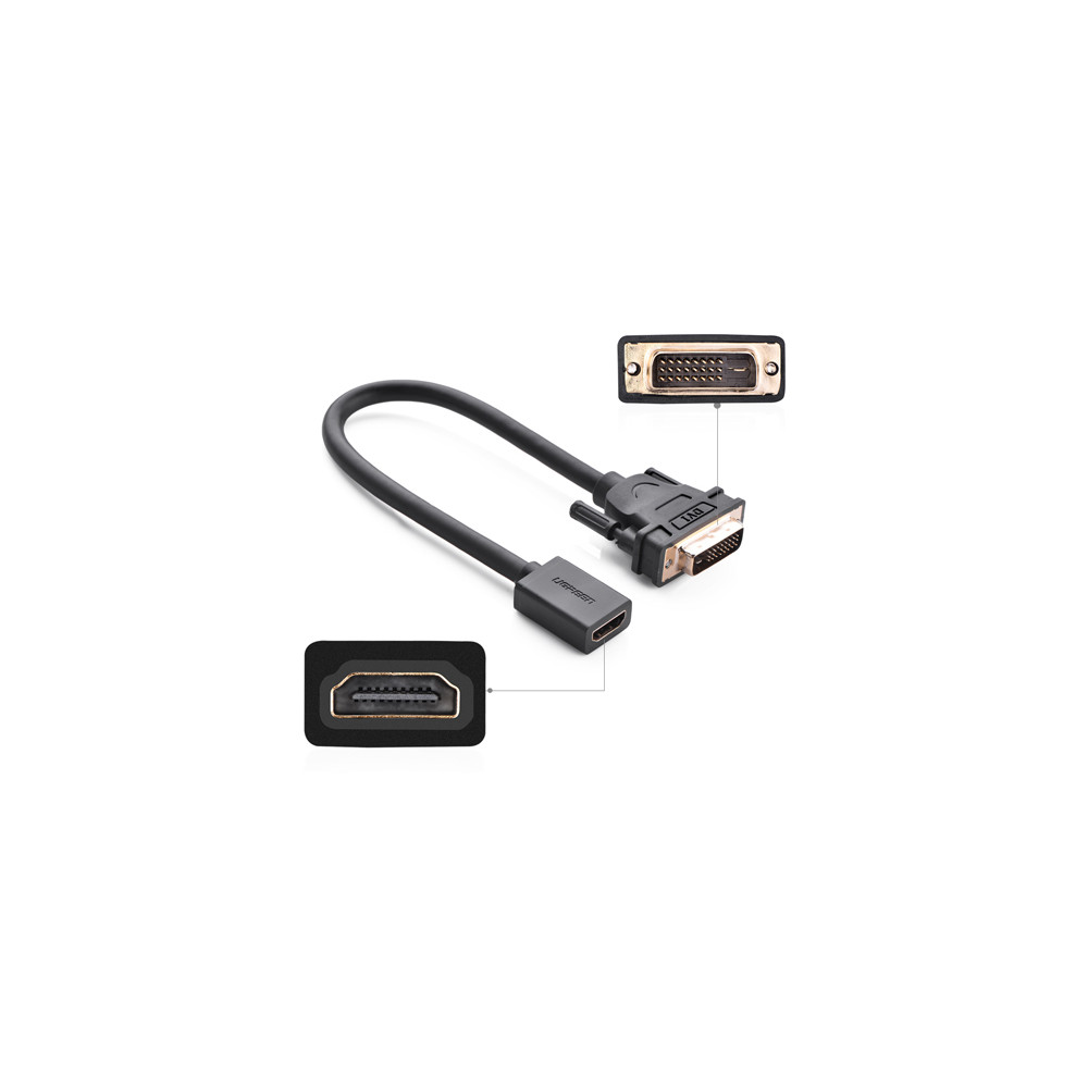 UGREEN 6957303821181 20118 HDMI Female to DVI 24+1 DVI-D Male Adapter Gold Plated - Image 4