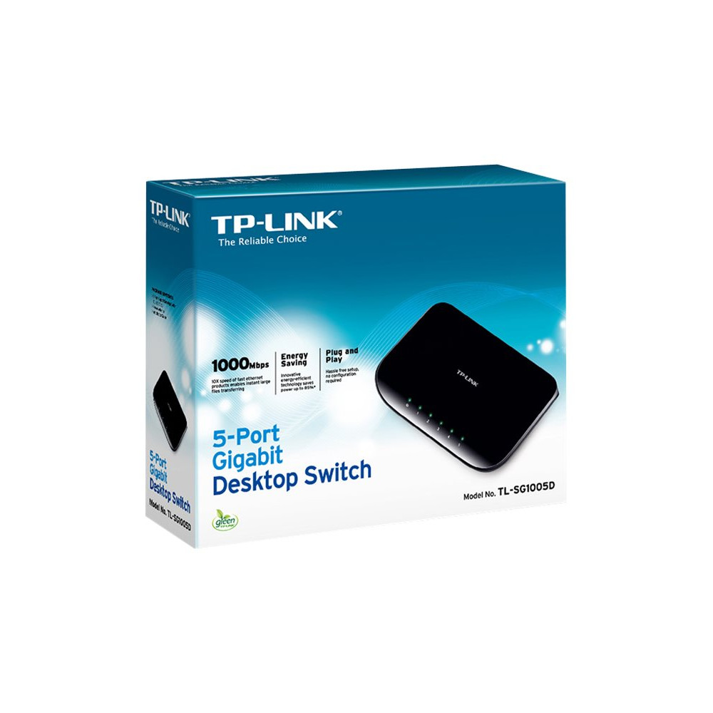 TP-LINK TL-SG1005D 5-PORT UNMANAGED GIGABIT SWITCH, PLASTIC CASE, 3YR