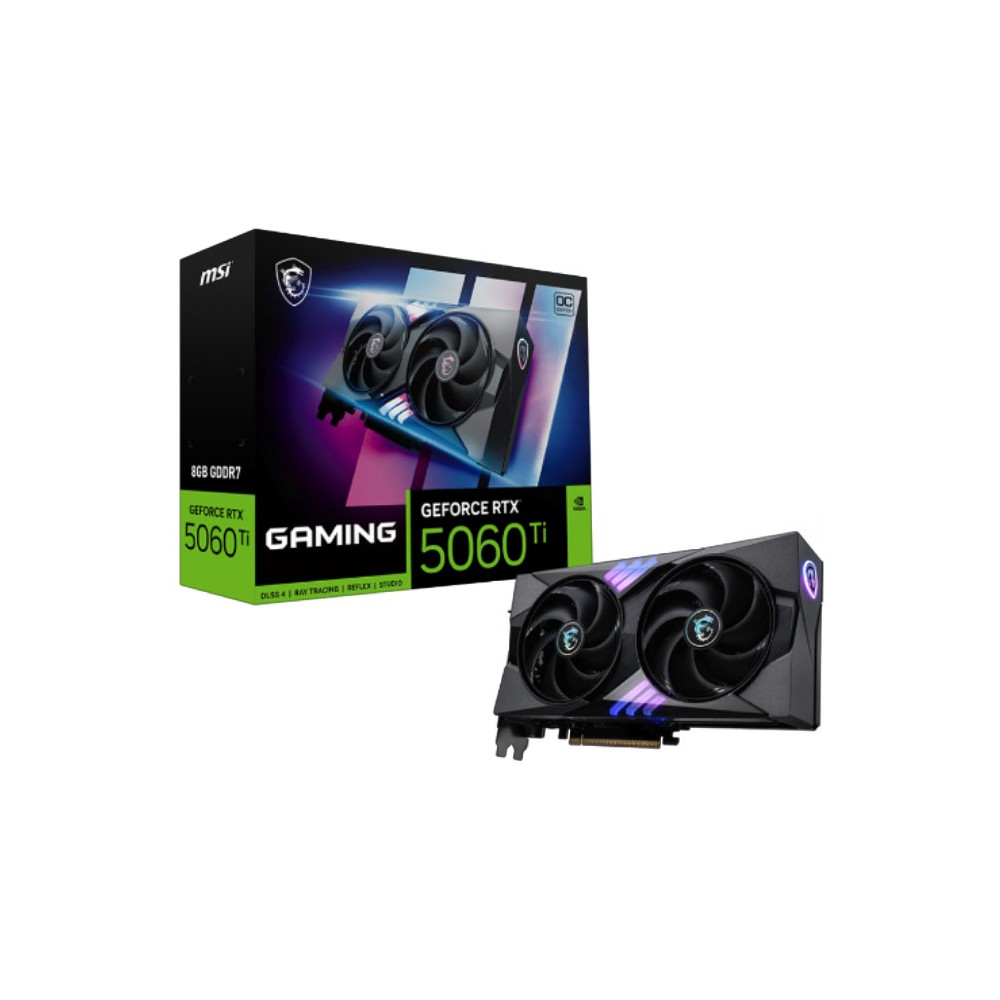 MSI GEFORCE RTX 5060 TI 8G GAMING OC nVidia GeForce RTX™ 5060 Ti 8G GAMING OC , PCI Express Gen 5 x16, Boost: 2647 MHz, CUDA 4608 Units, 8GB GDDR7, HDMI™ x 1 - Image 1