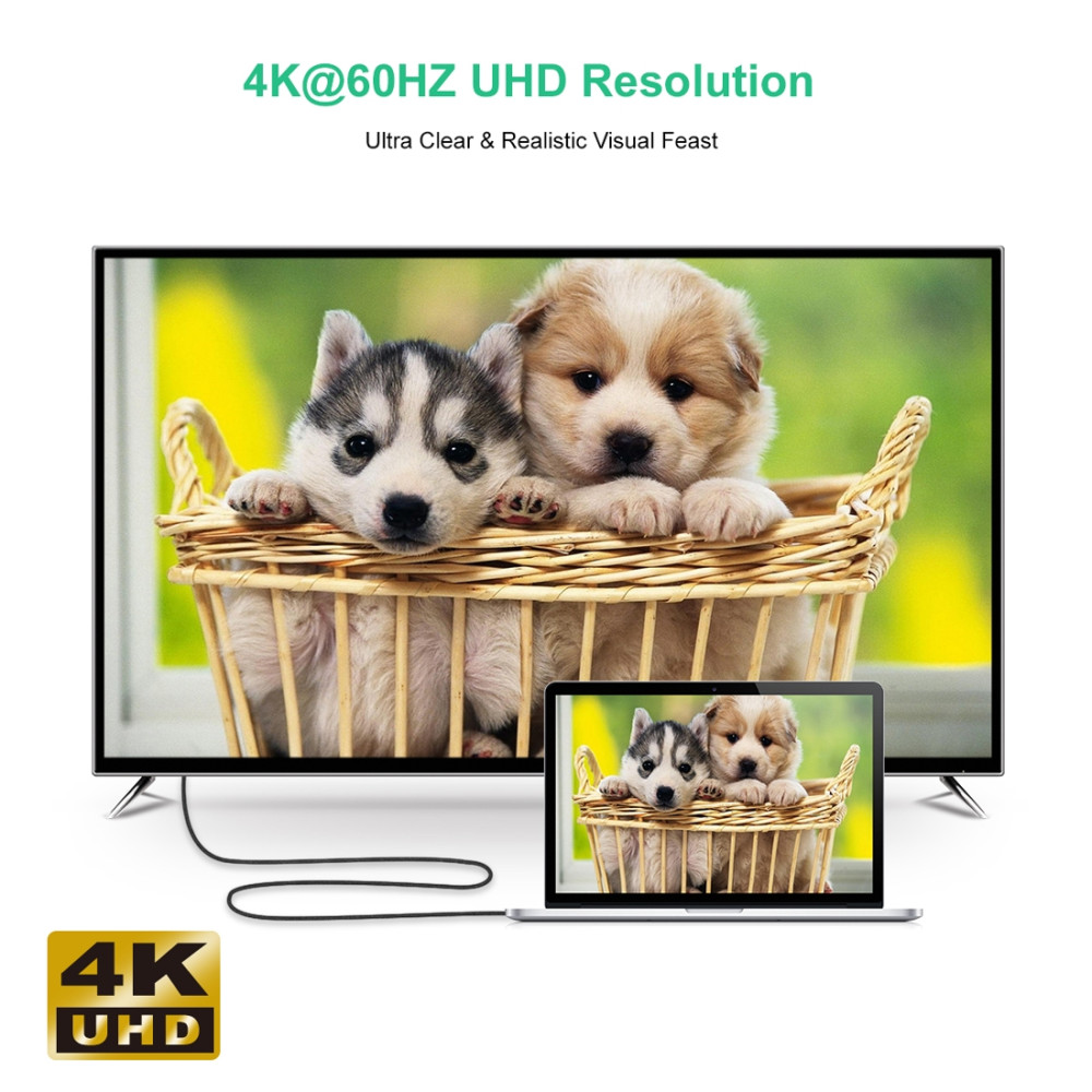 Choetech 6971824972023 XCH-1803 Braided 4K@60Hz L Shaped TypeC to HDMI M/M cable 1.8M - Image 5