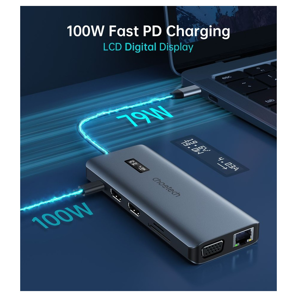 Choetech 6971824978292 HUB-M26 12-in-1 USB-C Multiport adapter - Image 5