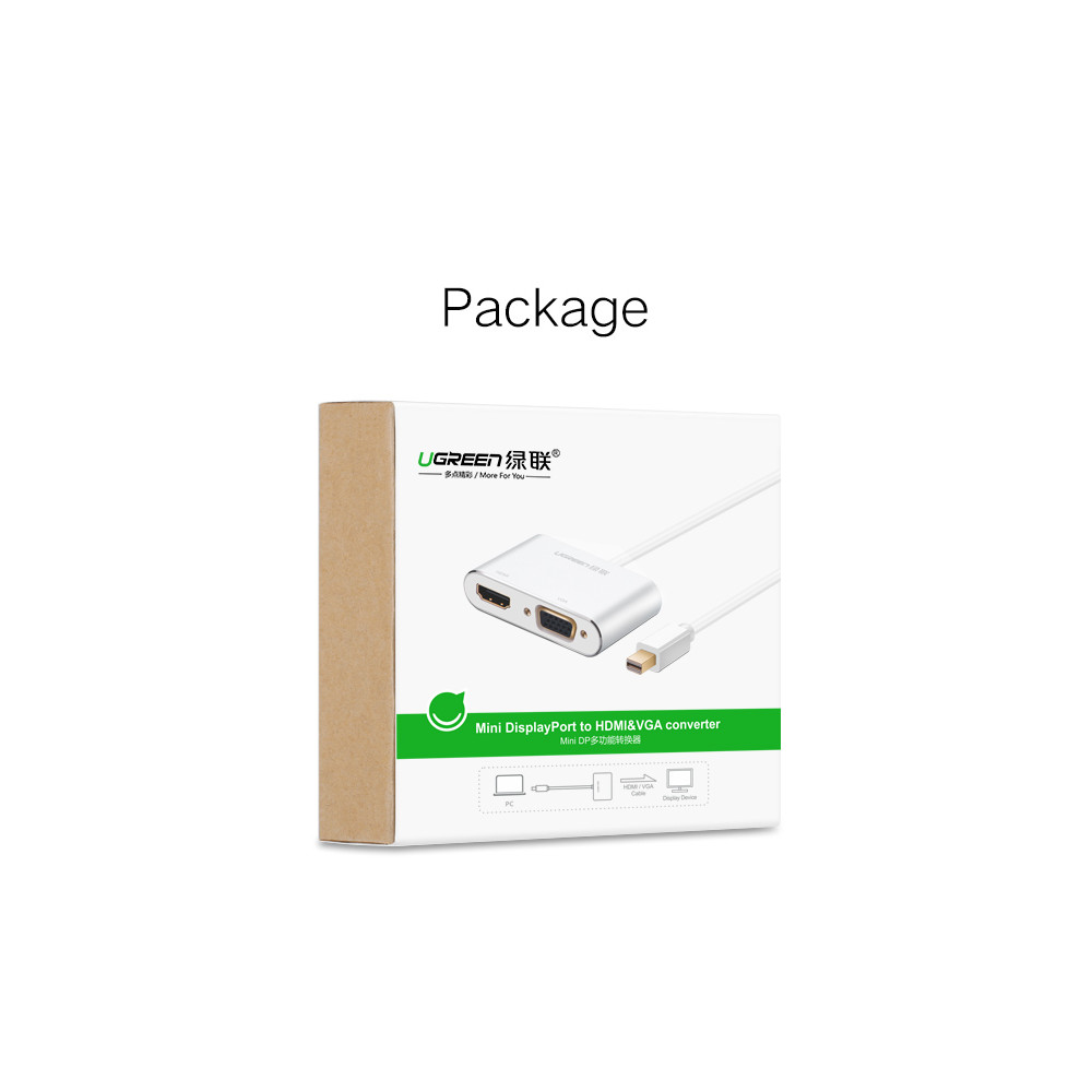 UGREEN 6957303824212 20421 Mini Dp to HDMI/VGA converter - Silver - Image 5