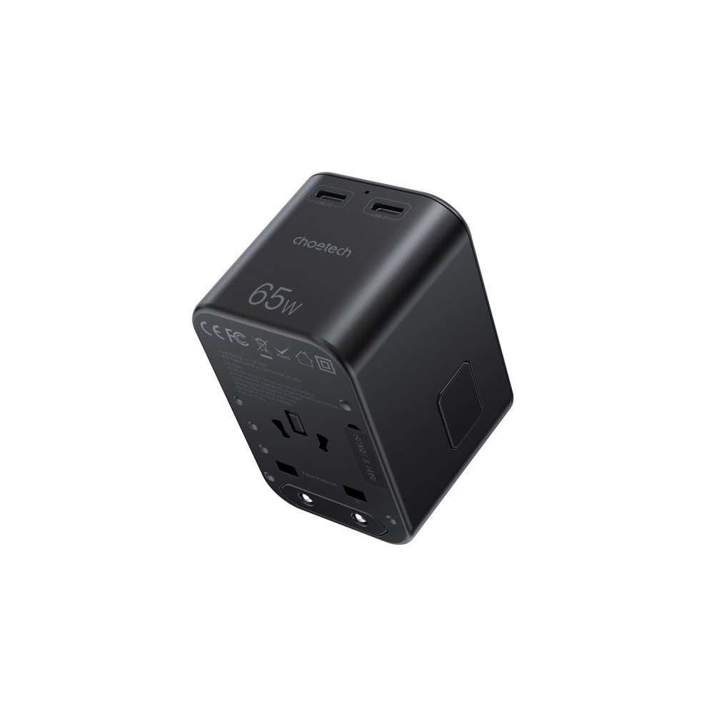 Choetech 6932112102027 PD5009 GaN 65W 2 x USB-C+ 1 x USB-A Fast Universal Travel Wall Charger - Image 3