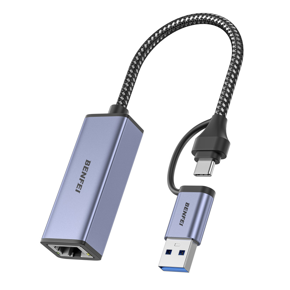 BENFEI 6971785942059 000317GY USB 3.0 to Ethernet Adapter, USB C to RJ45 Gigabit LAN (1000Mbps) Network Adapter - Image 1