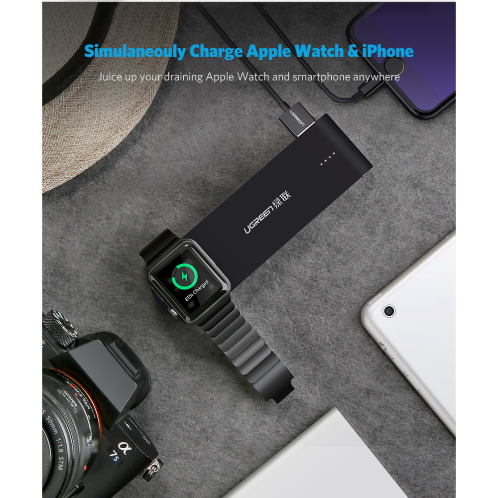 UGREEN 6957303828449 20844 Power Bank with Magnetic Charger for Apple Watch 2200mAh - Image 2