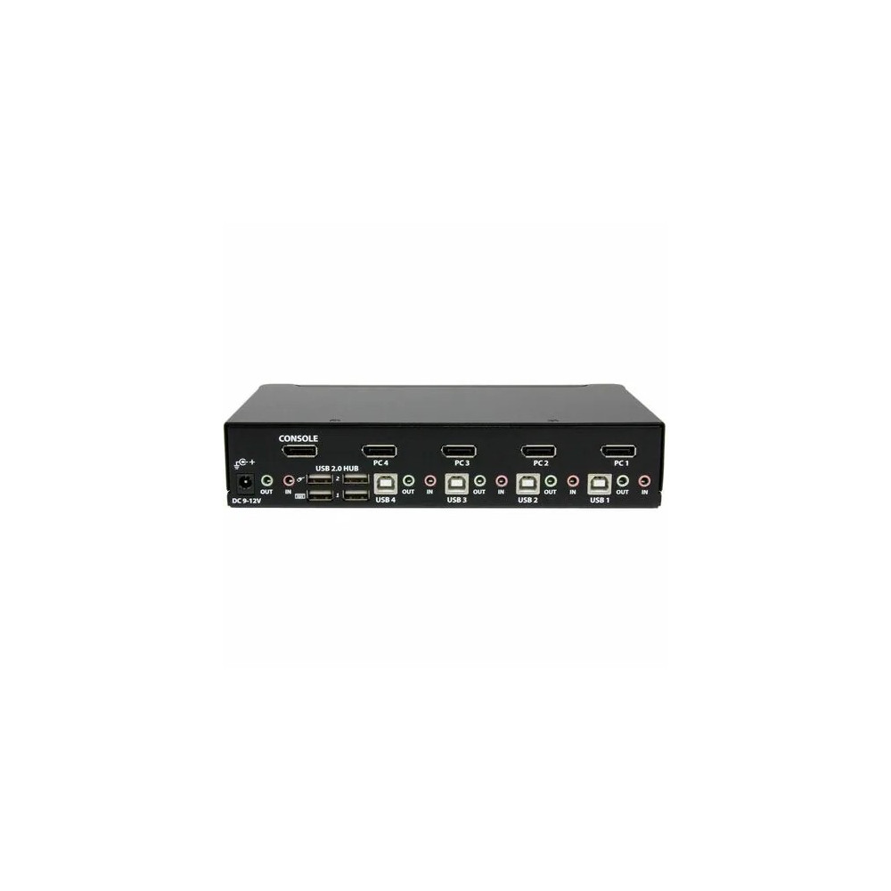 StarTech SV431DPUA 4 Port USB DisplayPort KVM Switch with Audio - 4 Computer(s) - 1 Local User(s) - WQXGA - 3840 x 2400 - 8 x USB - 5 x DisplayPort - Rack-mountable, Desktop