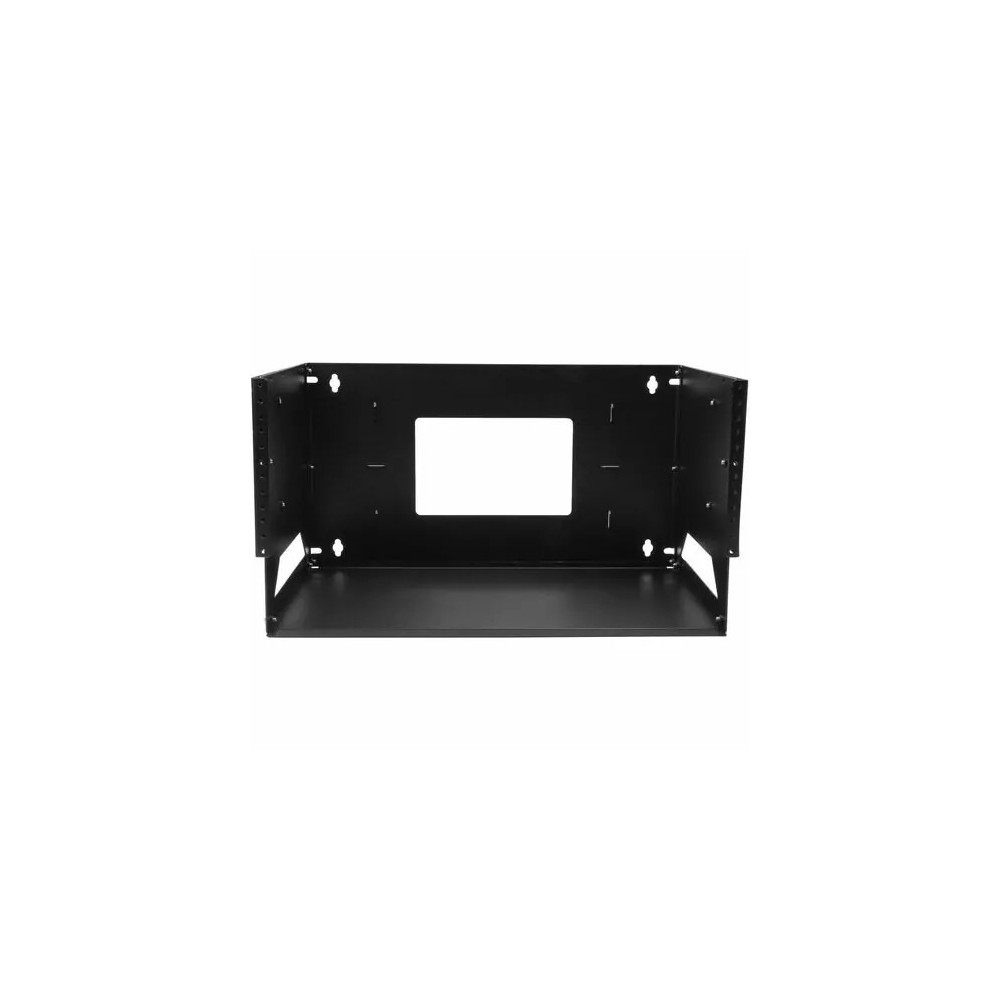 StarTech WALLSHELF4U 2-Post 4U Open Frame Wall Mount Network Rack with Built-in Shelf and Adjustable Depth, Computer Rack for IT Equipment, TAA~ - 2-Post 4U wall-mount server rack; 12-18" (30-45cm) mounting depth - Network rack with tapped rails - Image 7