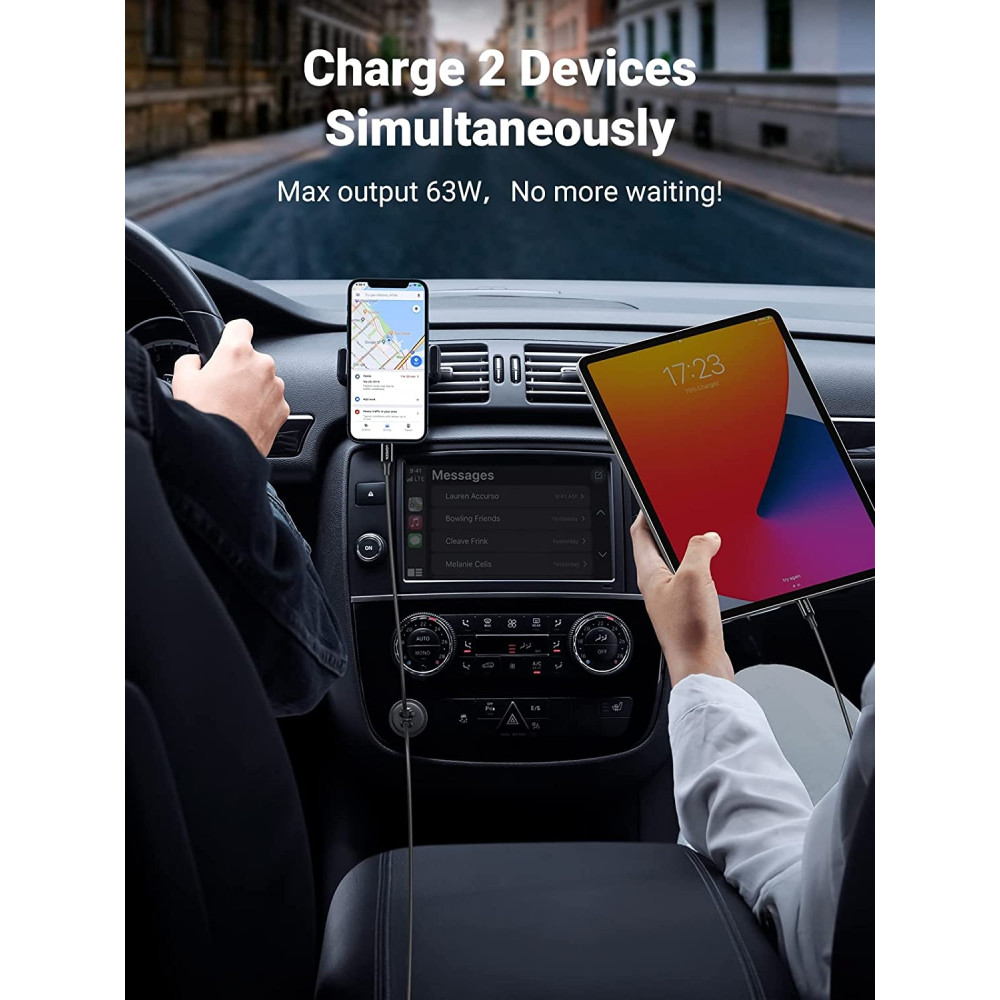 UGREEN 6957303896455 90645 63W USB C Car Charger - Image 3