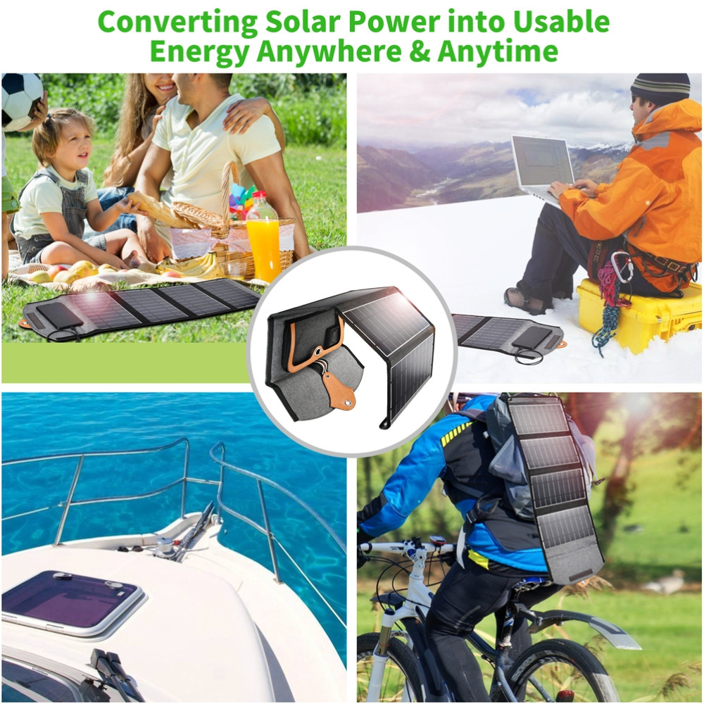 Choetech 6971824973006 SC005 22W Portable & Foldable Solar Charger (4 Solar Pannels + 2 USB Ports) - Image 5