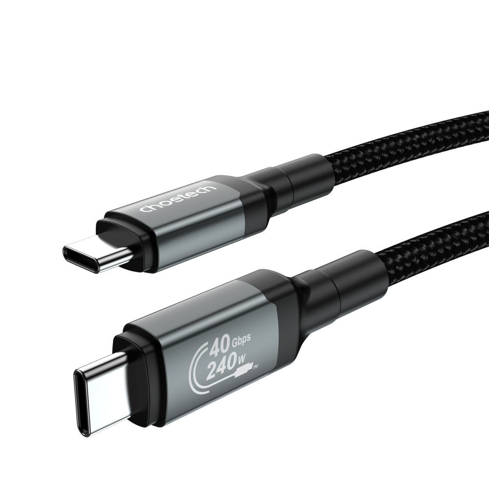Choetech 6932112106254 XCC-1040 USB4.0 (40Gbps) 240W with Video & Audio support 8K @ 60hz Thunderbolt 3 USB-C to C Braided Cable 1.2M - Image 2