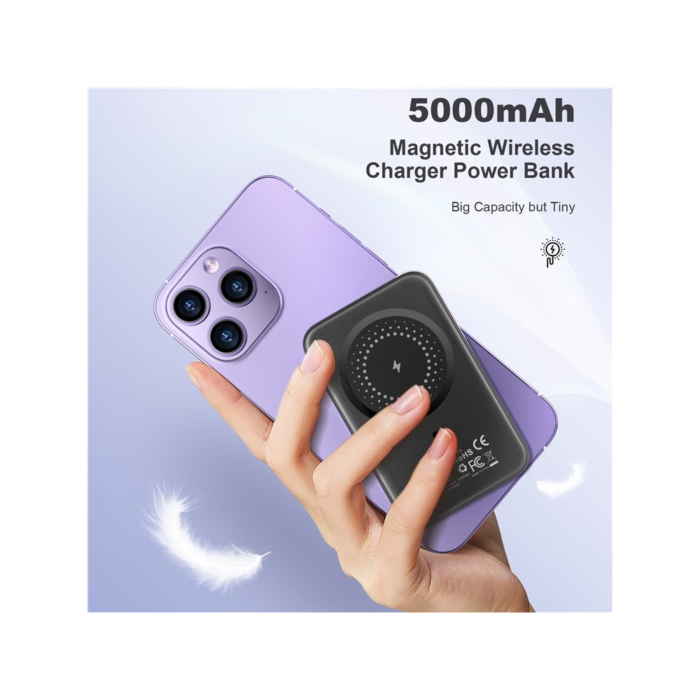 Choetech 6932112104779 B655-SL Magnetic Wireless Power Bank 10W, 5000mAh - Image 8