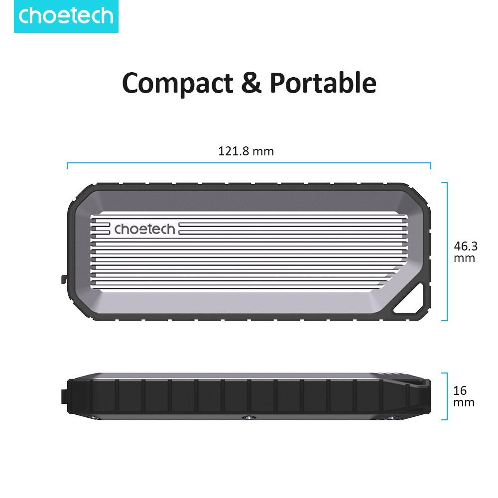 Choetech 6932112109088 Chotech MSE004 USB3.2 Chips M.2 NVME / SATA SSD Protocol 10Gbps Transfer Speed Enclosure with IP65 water-Proof and Dust -Proof (Support 8TB Max) - Image 5