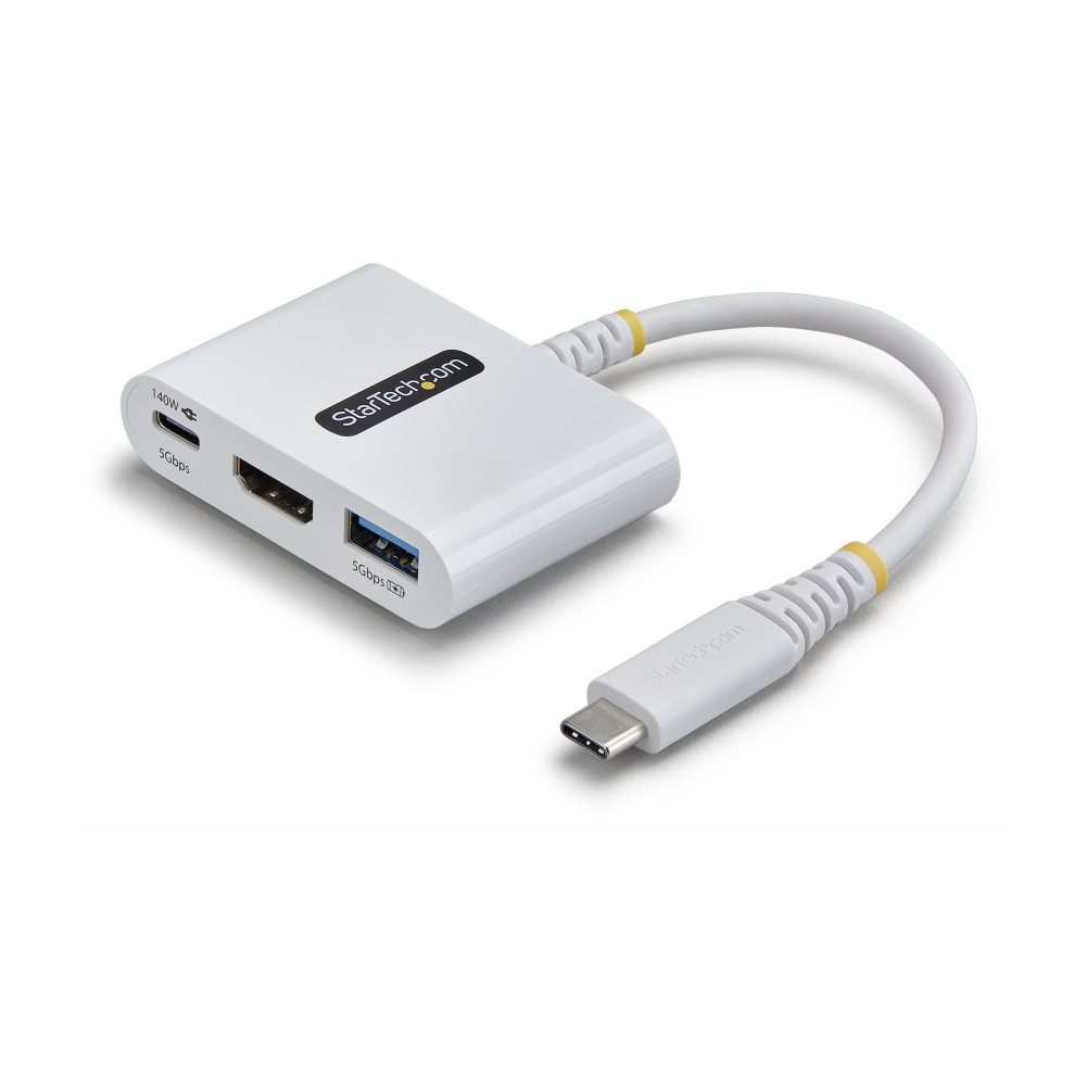 StarTech 168W-USBC-MULTIPORT USB-C HDMI MULTIPORT HUB, 140W, 4K 60HZ, USB 5GBPS, WHITE, 3 YR - Image 3