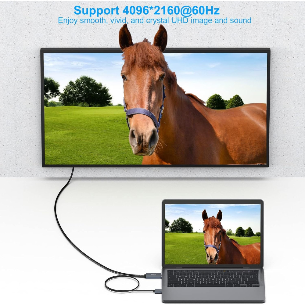 BENFEI B0BYK4H9QC 000344GY-6F HDMI to DisplayPort Unidirectional 4K Active Cable with USB Powered 1.8M - Image 3