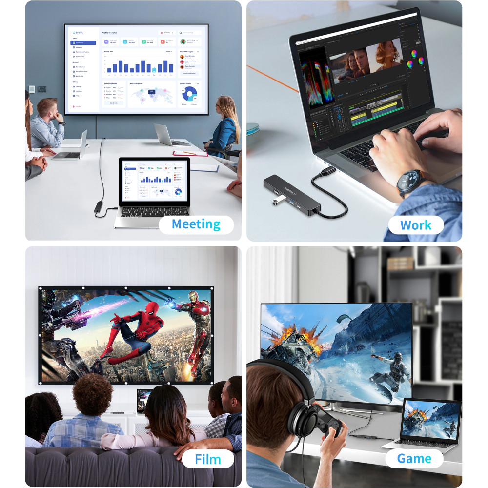 Choetech 6932112110930 HUB-M80 Hub 5-in-1 Multifunctional Hub - Image 6