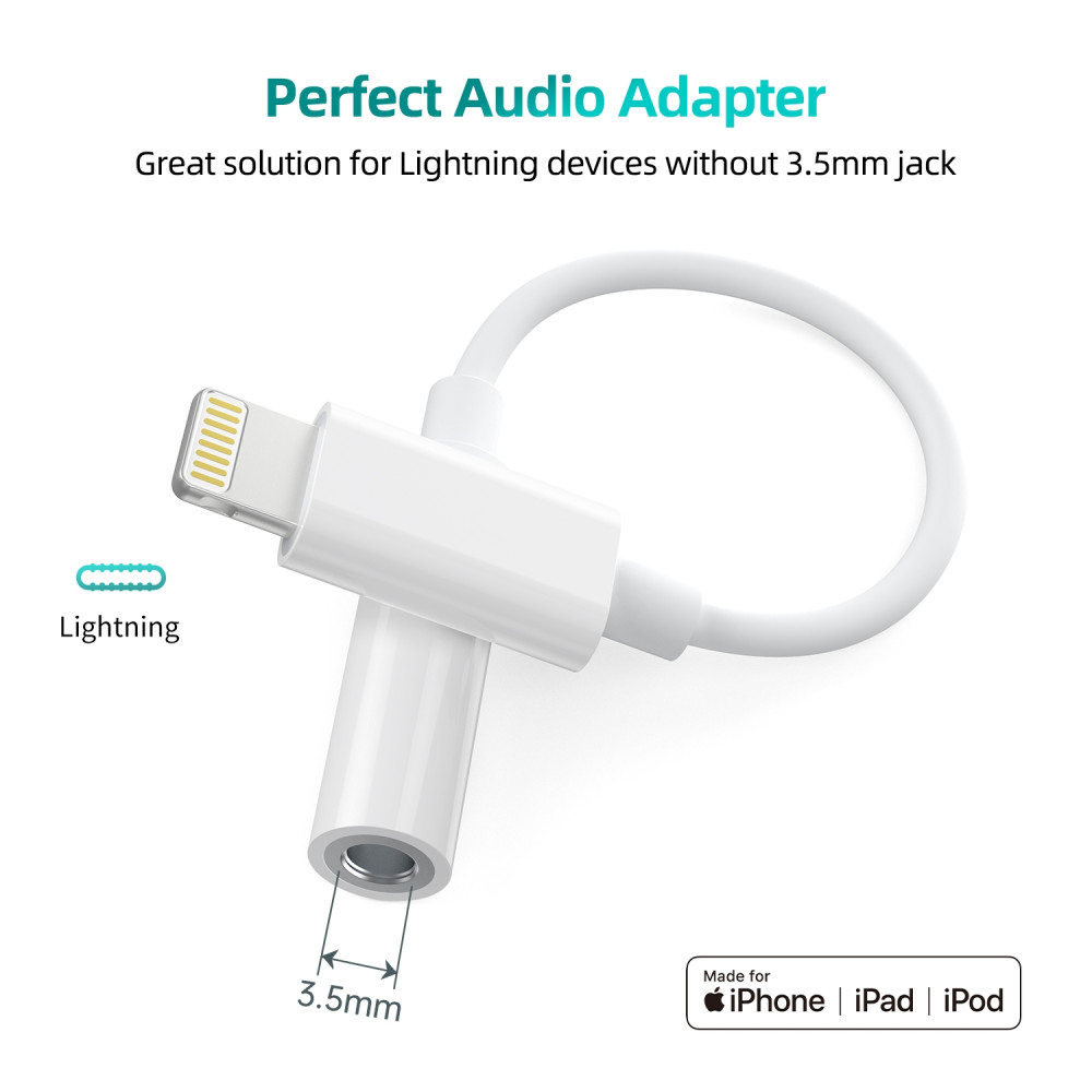 Choetech 6932112102461 AUX005 Lightning to 3.5mm Headphone Adapter - Image 1