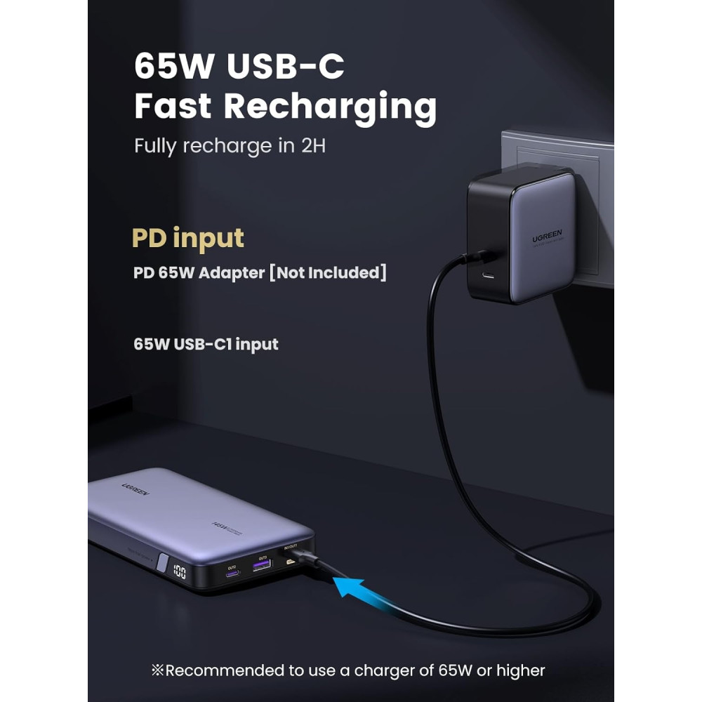UGREEN 6941876213528 90597A 25000mAh PD 145W power Black - Image 8