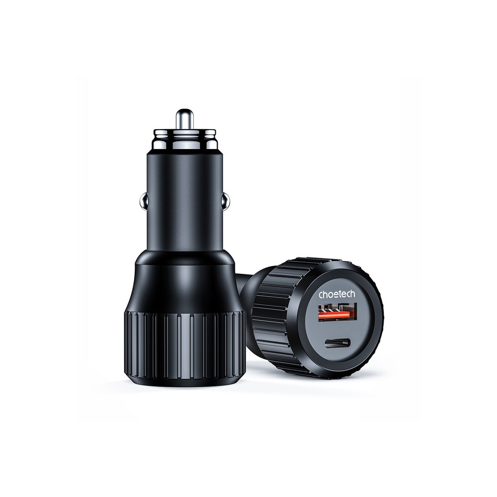 Choetech 6932112102959 TC0010 63W 45W USB-C PD 18W USB-A Dual Fast Car Charger 12V-24V QC 3.0 - Image 1