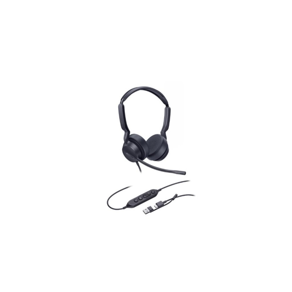 Yealink UH42-SE-D-MS-C/A *LS UH42SE Dual Teams USB-C/A Microsoft Certified Teams USB Wired Headset, Noise-Canceling Microphone, Leather Ear Cushions Control